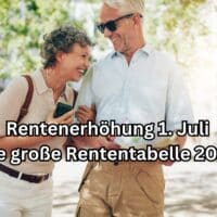 Die Rentenerhöhung zum 1. Juli 2024 in der großen Rententabelle.