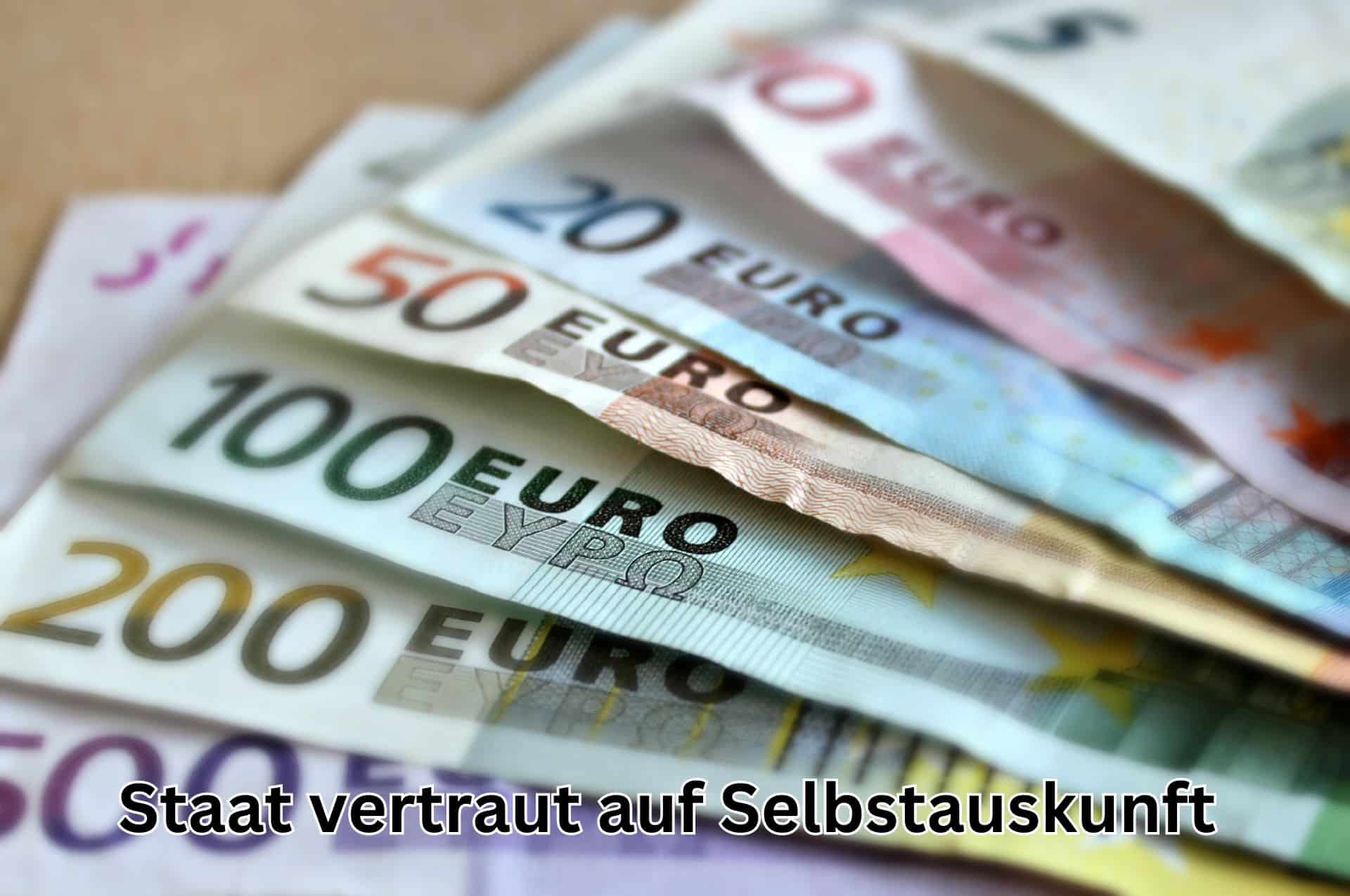 Staat vertraut auf Selbstauskunft - Keine Prüfung des Vermögens