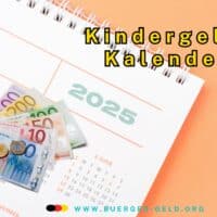 Kalender 2025 auf dem Geld liegt