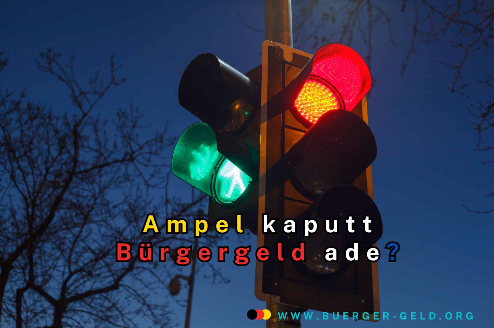 Ampel zeigt rot und grün.